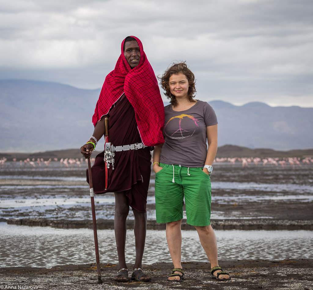 Maasai man and white girl
